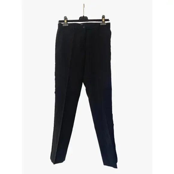 Vintage 04A Chanel FR-36/38 Pants Black Wool Silk Tuxedo Detail Trousers 2004 - Picture 2 of 9